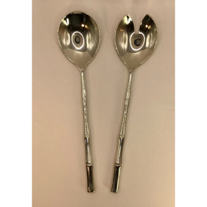 Juego de utensilios de cocina decorativos de metal con diseño de hoja dorada, de acero inoxidable ecológico con mango de latón, para servir ensaladas en restaurantes. - Product Image 4