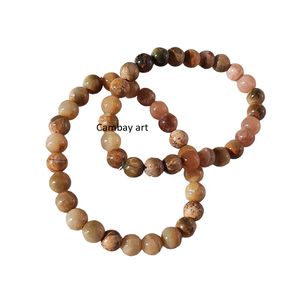 Natural Polychrome Jasper Round Bead <b>Healing</b> <b>Bracelet</b> Handmade Love Theme Home Decoration Wholesale Gemstone Jewelry - Product Image 4