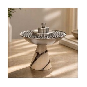 Emerald Resin Gold Leaf Conical Incense Burner – Bronzed Celtic Lattice <b>Mesh</b> Bakhoor Caddy - Product Image 5