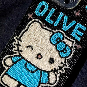 Correa de cuentas hecha a mano para el Día del Partido, cordón bordado con lentejuelas rojas y letras blancas, llavero para bolso deportivo - Product Image 2