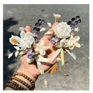 Fleurs de coquillages naturels pour mariage, décoration de fête côtière, décoration florale en coquillages : Offres spéciales pour mariage à la plage - Product Image 3