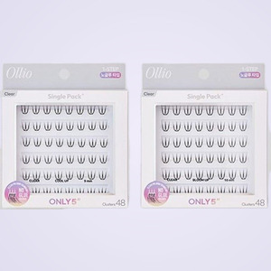 Pestañas postizas en racimo para principiantes, fáciles de aplicar, Ollio Olrio, sin pegamento, paquete individual PLUS, transparentes, cortas, 2 tipos - Product Image 6