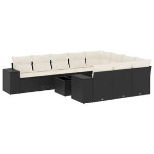 Conjunto de Muebles de Jardín de Ratán Sintético Negro Grande, Colección de Muebles para Patio - Product Image 2