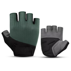 Comfortable Fit Half Finger Racing Cycling <b>Gloves</b> Hook Loop Closure Durable Breathable Neoprene/Leather Strong Grip Flexible - Product Image 1