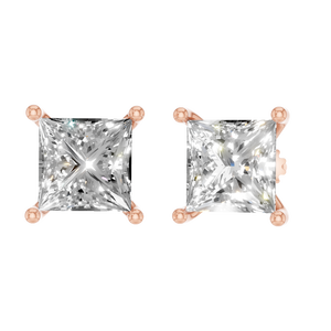 Boucles d'oreilles clous en diamant de laboratoire taille princesse 4 carats certifiées IGI, or massif 18 carats, unisexe, pour fiançailles, fête, anniversaire, cadeau - Product Image 3