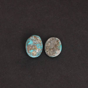 Aamna Gems Natural Irani Turquoise Third Party Certified Polished Brilliant Cut 20-45mm 23.80 Cts 1 Pair Loose Gemstone America - Product Image 5