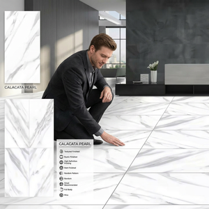 24x48 Calacata Pearl Glossy 60x120 Esmaltado Pulido 600x1200mm Porcelana 2x4 Piso Cerámica Azulejos vitrificados Uso en interiores y exteriores - Product Image 1