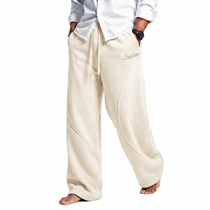 Pantalon de jogging ample pour homme en coton épais 100 % personnalisé, coupe décontractée, avec logo personnalisé, style streetwear - Product Image 3