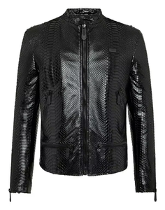 Chaqueta de Cuero con Grabado Croco OEM, Chaqueta de Motociclista de Cuero Genuino para Hombre, Chaqueta de Moda, Fabricante y Proveedor Personalizado - Product Image 4