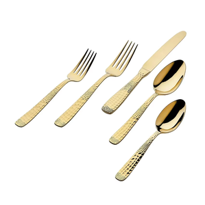 Ensemble de couverts en acier inoxydable aux tons chauds, tendance du moment - Écologique, qualité supérieure, prêt pour les fêtes, magnifiquement conçu par Kraft World - Product Image 1