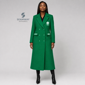 Manteau long croisé pour femme Iota Phi Lambda Sorority, col à revers cranté, manches longues, coupe ajustée, brodé, vêtement d'extérieur formel - Product Image 6