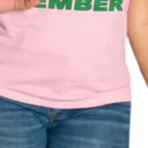 T-shirt imprimé pour femme en coton premium, rose clair et vert, motif 'Charter Member', style décontracté et tendance - Product Image 6