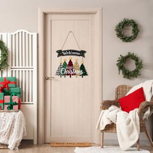 Insegna in Legno 'Buon Natale' con Ghirlanda Festiva da Appendere alla Porta d'Ingresso, Stile Rustico e Campestre per Albero di Natale - Product Image 2