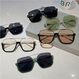 Nouveaux styles 2025 – Lunettes de soleil tendance en plastique, surdimensionnées, à double pont, de créateur, avec logo personnalisé, pour femmes et hommes - Product Image 3