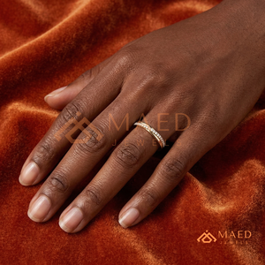 แหวนทองคำ 14K ประดับเพชร ดีไซน์คลื่นสุดหรู แหวนแต่งงานสำหรับผู้หญิง เครื่องประดับวันครบรอบสุดพิเศษ - Product Image 4