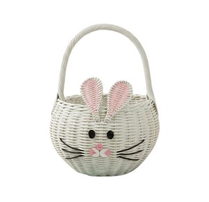 Cute Bunny Shaped Rattan <b>Storage</b> <b>Basket</b> With Handle For Children's <b>Toy</b> <b>Storage</b> - Product Image 1
