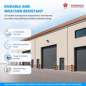 Clear Water Based <b>Waterproof</b> Coating for Concrete Roof <b>Walls</b> Terrace and Exterior Surface Protection - Product Image 4