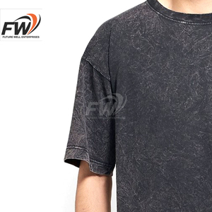 T-shirts délavés à l'acide de la meilleure qualité pour hommes, en coton et polyester, coupe ajustée légère, vente en gros - Product Image 4