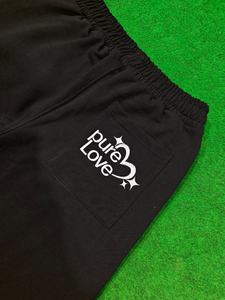 Pantalones deportivos negros de 400 GSM con bordado para hombre, con puños ajustables y cordón, 100% algodón premium. - Product Image 5