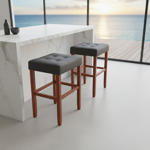 Taburete de Bar, Taburete de Cocina, Taburete de Bar Moderno Tapizado en Cuero PU sin Respaldo - Product Image 4