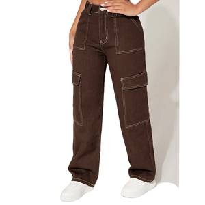 OEM Service Custom High Waist <b>Skinny</b> Straight Breathable Quick Dry Lightweight Canvas Women <b>Cargo</b> <b>Pant</b> Summer Casual - Product Image 4