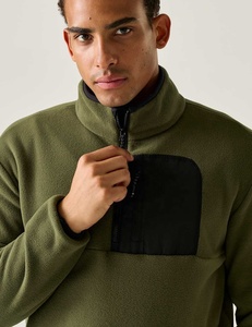 Veste polaire demi-zip pour homme, col montant, légère, respirante, en polyester et nylon, pull personnalisable avec logo pour l'automne et l'hiver - Product Image 3