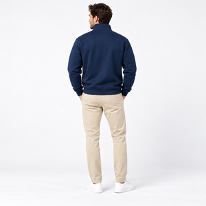 Sweat-shirt à fermeture éclair pour homme, style rétro, double fermeture éclair, manches longues, coupe ample, idéal pour le skate, en polyester, faible MOQ, OEM ODM, commande en gros, sweat à capuche zippé - Product Image 3