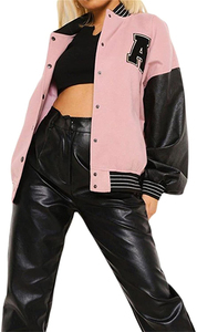 Women's Wool Varsity <b>Jackets</b> Wholesalers Custom Design Embroidery Patches Cropped Letterman <b>Jackets</b> for Women Breathable - Product Image 3