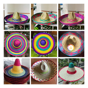 Sombrero Mexicano de Paja Ecológica Multicolor con Ala Ancha para Disfraces, Ideal para Adultos en Fiestas Casuales, Directo de Vietnam - Product Image 4