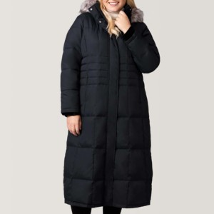 Abrigo largo con capucha para mujer, talla grande, chaqueta acolchada de invierno, color sólido, manga larga, grueso, cálido, estilo casual - Product Image 5