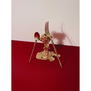 Matte Gold Flatware Set Minimalist Design Metal Cutlery <b>Spoon</b> Fork Knife - Product Image 6