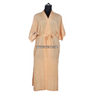 Kimono de seda vintage para mujer, estilo bohemio, manga larga, sexy, para dormir o fiesta - Product Image 1