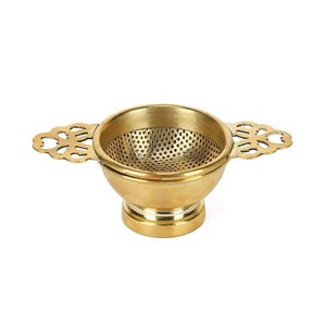 Brass Herbal <b>Tea</b> Strainer with Bowl Factory Price Handmade Loose <b>Tea</b> <b>Infuser</b> Wholesale Kitchen Accessories - Product Image 6