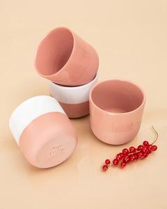Tasse à thé en céramique minimaliste avec finition brillante rose pâle, design à bord droit, rétention de chaleur, idéale pour une mise en scène de table contemporaine - Product Image 4