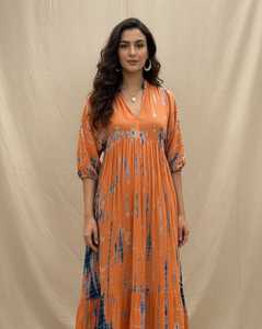 ชุดเดรสยาวคอวีลายมัดย้อมแบบยั่งยืนสำหรับผู้หญิง แขนสั้น สไตล์โบฮีเมียน ผ้าวิสโคส สำหรับฤดูร้อน - Product Image 6