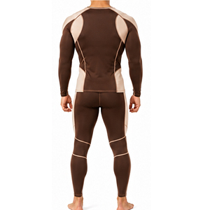 Ensemble de vêtements de sport pour hommes, combinaison de compression respirante à séchage rapide, chemise à manches longues et pantalon, vêtements de sport extensibles pour la course à pied, la salle de sport et l'entraînement - Product Image 6