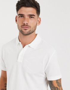Polo de Manga Corta Blanco para Hombre, de Algodón Oxford, Estilo Casual, Transpirable, Corte Regular - Product Image 4