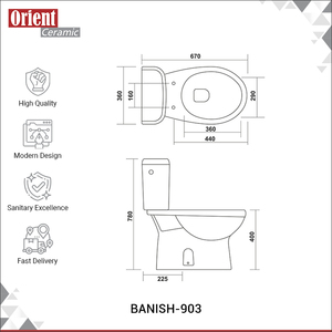 สุขภัณฑ์เซรามิกแบบตะวันตกสองชิ้น คุณภาพเยี่ยม รุ่นใหม่ล่าสุด สำหรับใช้ในบ้านและเชิงพาณิชย์ ราคาประหยัด - Product Image 3