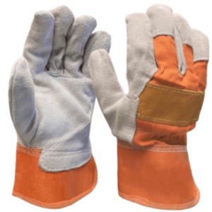 Gants de travail à doigts entiers en coton, unisexes, toutes saisons, gris et jaune, protection de la paume - Product Image 2