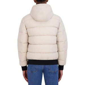 Men's Solid for Coated ODM Hooded Puffer <b>Jacket</b> Zipper Closure Windproof Casual Autumn Wear Polyester Wadding Filling Regular - Product Image 5