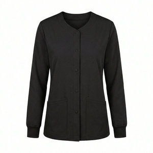 Chaquetas de Enfermería Personalizadas al por Mayor OEM, Uniformes de Hospital, Chaqueta de Calentamiento para Mujer con Cierre de Botones y Cuello Redondo - Product Image 5