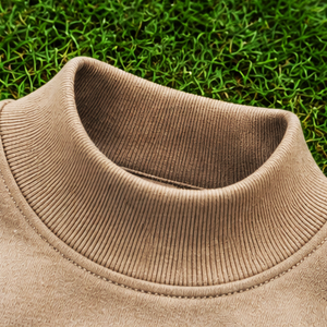Top Demand Sustainable Cotton/Fleece Mock Neck Unisex Sweatshirt Premium Quality Light Brown Color Mock Neck Full Sleeve <b>Shirt</b> - Product Image 5