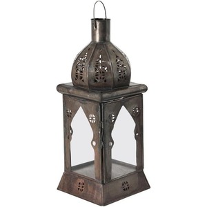 Farol Decorativo Tradicional de Metal para Velas, Farol para Decoración de Patio y Jardín, Farol de Metal Hueco Hecho a Mano - Product Image 4