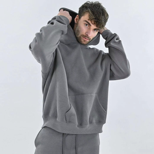 Sweat à capuche oversize en molleton épais, coton de haute qualité, épaules tombantes, avec impression personnalisée, taille personnalisée pour homme, hiver - Product Image 4