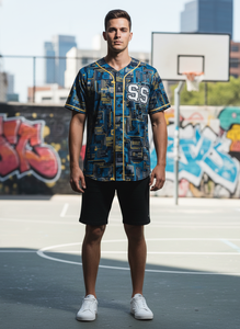 OEM Custom Design Baseball Jersey Sublimated Printed Full Button Short Sleeve Flag Mesh Fabric Custom <b>Name</b> Number - Product Image 5