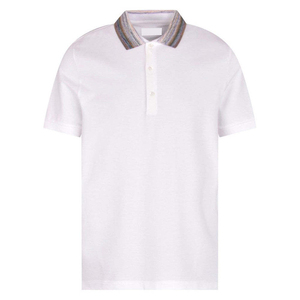 Polo à manches courtes pour homme, couleur unie, coupe classique, décontracté, en coton, tissage Oxford, blanc - Product Image 3