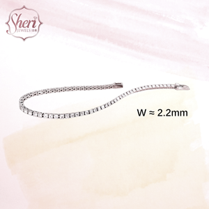 [Sheri Jewels] 100% Natural Diamond Tennis Bracelet 4 Prongs Setting Classic Design 18K Solid Gold FG Color SI2-3 - <b>Gift</b> to Her - Product Image 2
