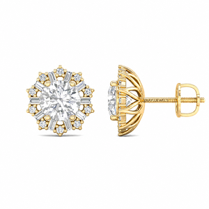 Luxury IGI Certified Lab Grown Diamond Baguette <b>Halo</b> Stud <b>Earrings</b> 10K 14K 18K Gold 925 935 Silver Rhodium Plated Wedding Gift - Product Image 4