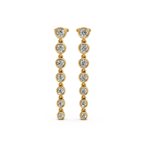ต่างหูเพชรทรงหยดน้ำแบบฝังขอบทองคำขาว 14K เพชรเพาะเลี้ยงในห้องปฏิบัติการ ดีไซน์ทันสมัยสำหรับผู้หญิง ได้รับการรับรองจาก IGI หรูหรา ยาว สวยงาม เหมาะเป็นของขวัญ - Product Image 5