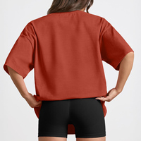T-shirt oversize pour femme de haute qualité, coupe régulière, doux, uni, vente en gros, vêtements décontractés, vêtements de sport, t-shirt oversize pour femme